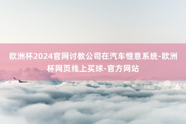 欧洲杯2024官网讨教公司在汽车惬意系统-欧洲杯网页线上买球-官方网站