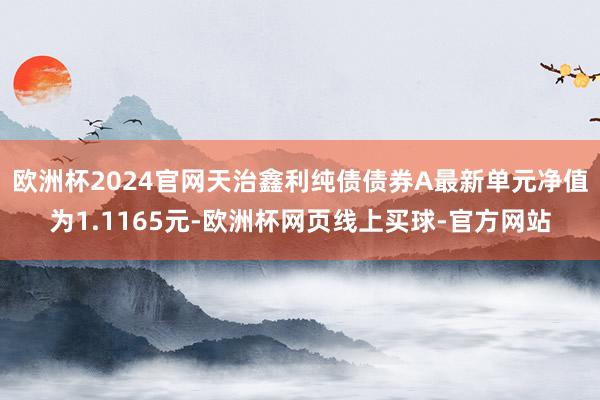 欧洲杯2024官网天治鑫利纯债债券A最新单元净值为1.1165元-欧洲杯网页线上买球-官方网站