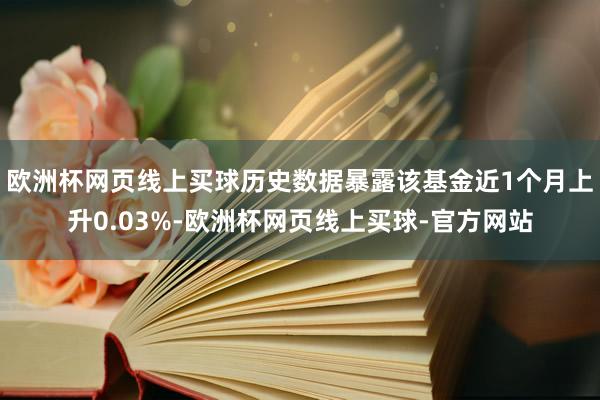 欧洲杯网页线上买球历史数据暴露该基金近1个月上升0.03%-欧洲杯网页线上买球-官方网站