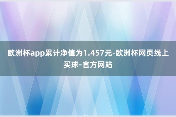 欧洲杯app累计净值为1.457元-欧洲杯网页线上买球-官方网站