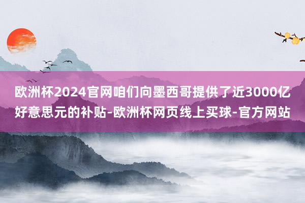 欧洲杯2024官网咱们向墨西哥提供了近3000亿好意思元的补