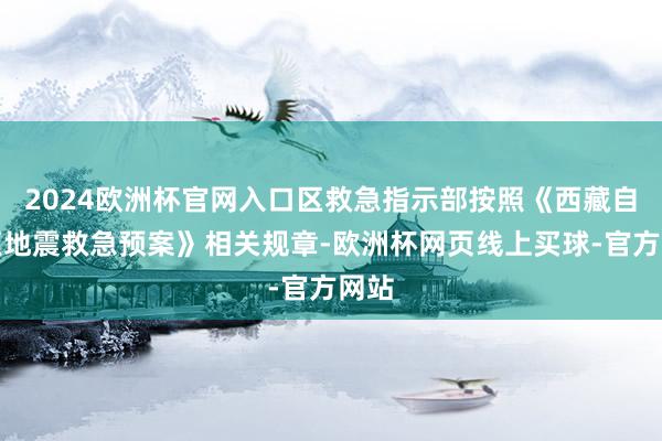 2024欧洲杯官网入口区救急指示部按照《西藏自治区地震救急预案》相关规章-欧洲杯网页线上买球-官方网站