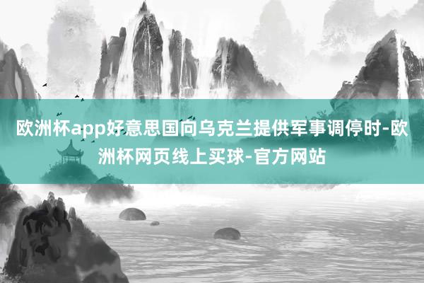 欧洲杯app好意思国向乌克兰提供军事调停时-欧洲杯网页线上买球-官方网站