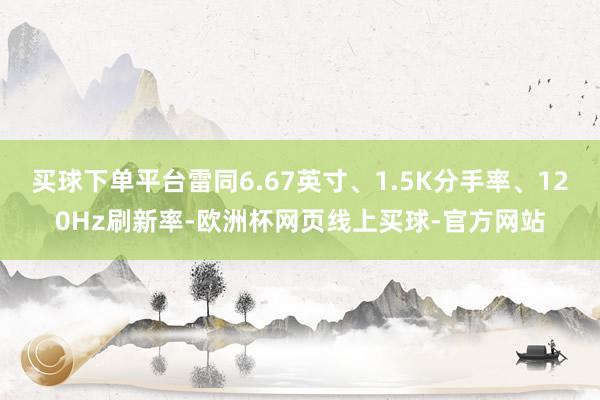 买球下单平台雷同6.67英寸、1.5K分手率、120Hz刷新